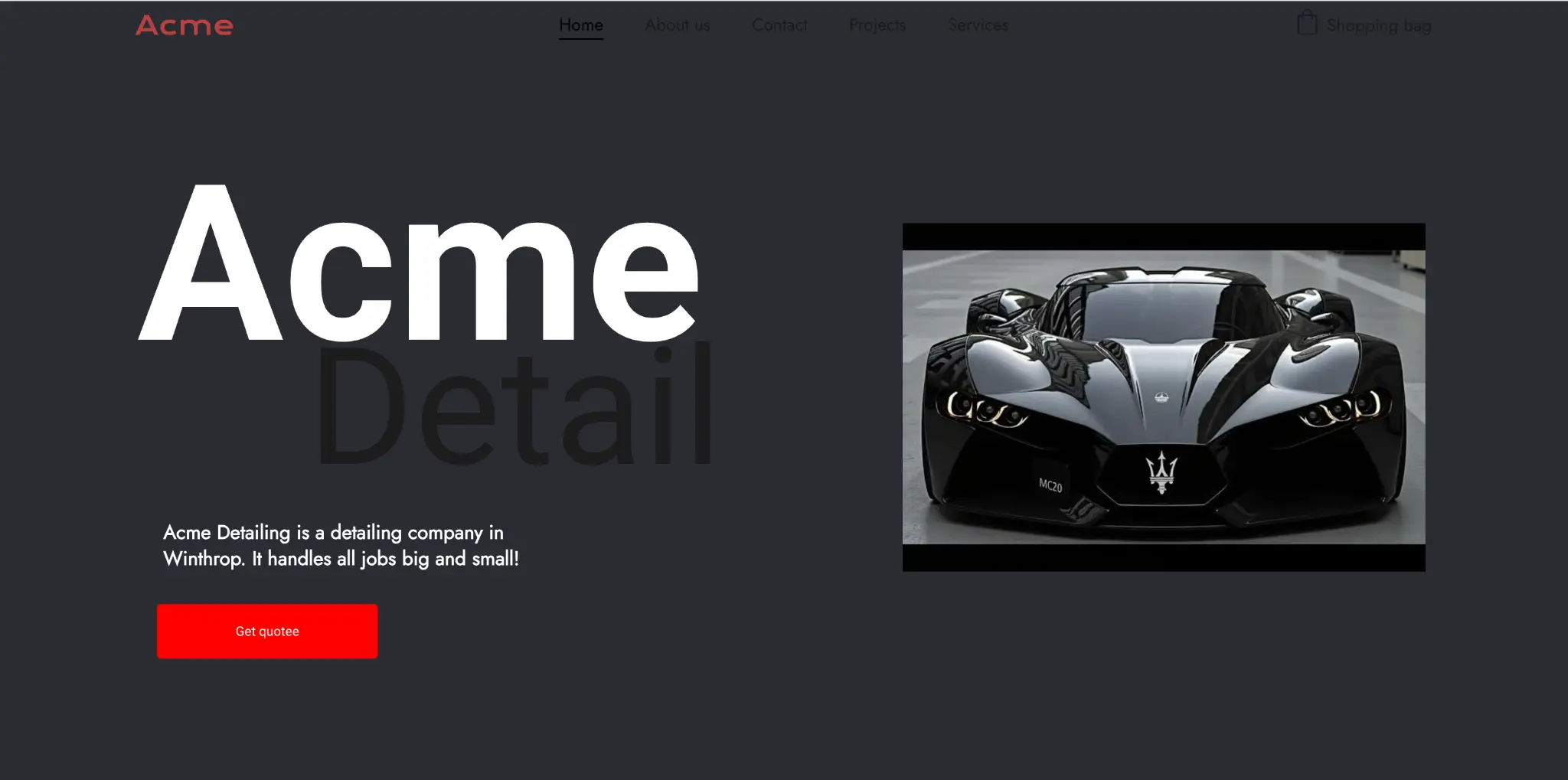Before - Acme Detailing Website