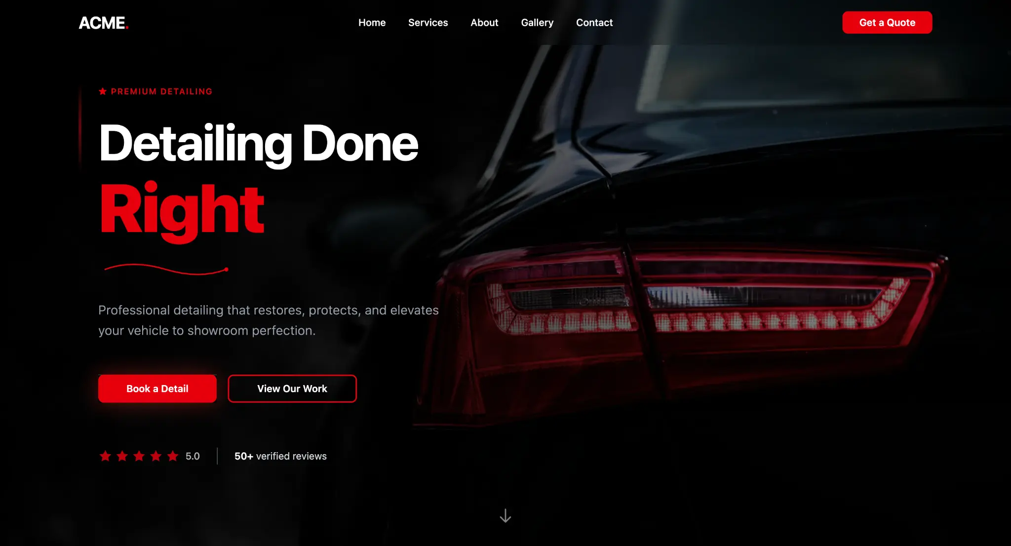 After - Acme Detailing Website